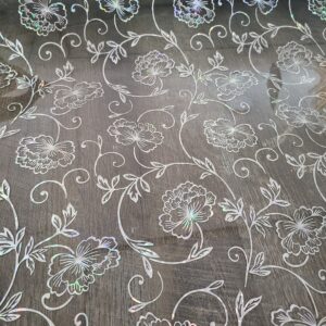 TOVAGLIA - DECORATO - FLOREALE - TRASPARENTE IN PVC  PROTETTIVA - SPESSORE 2 mm