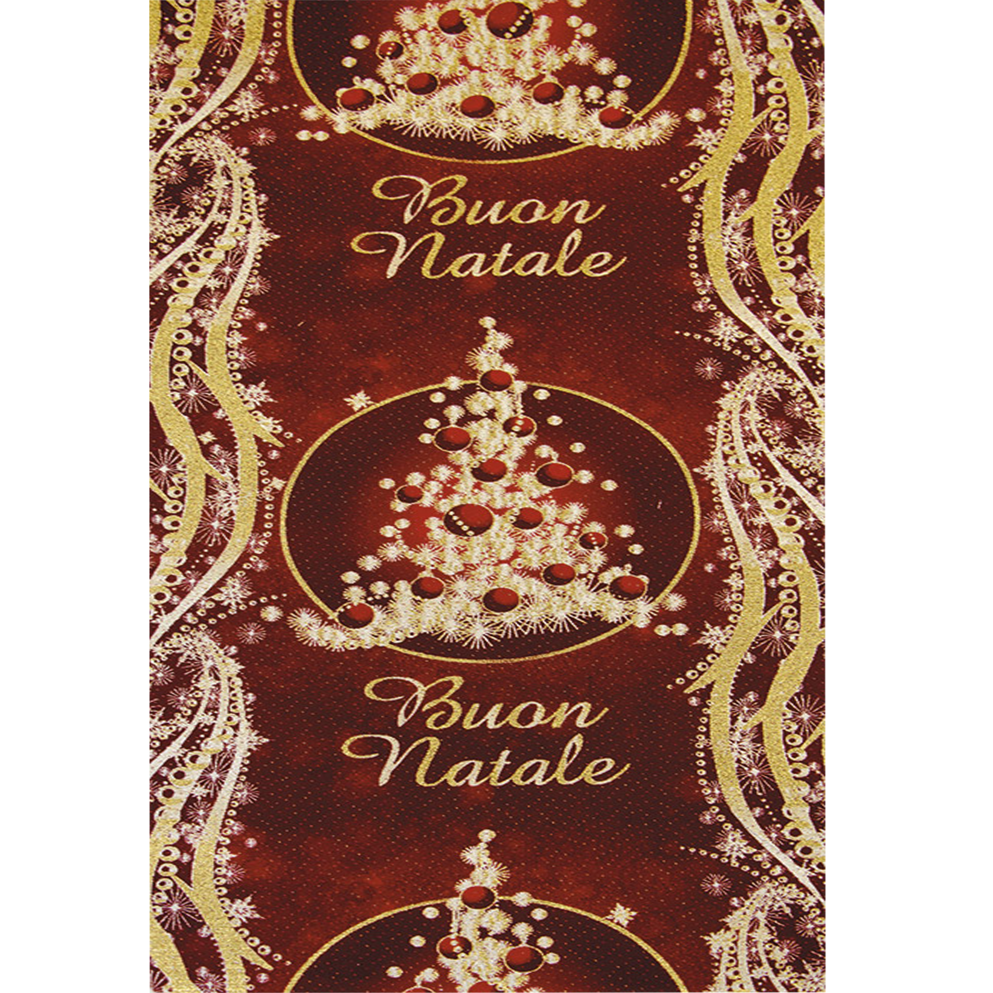 TAPPETO NATALIZIO - ROSSO E ORO - BUON NATALE - LARGHEZZA 1MT
